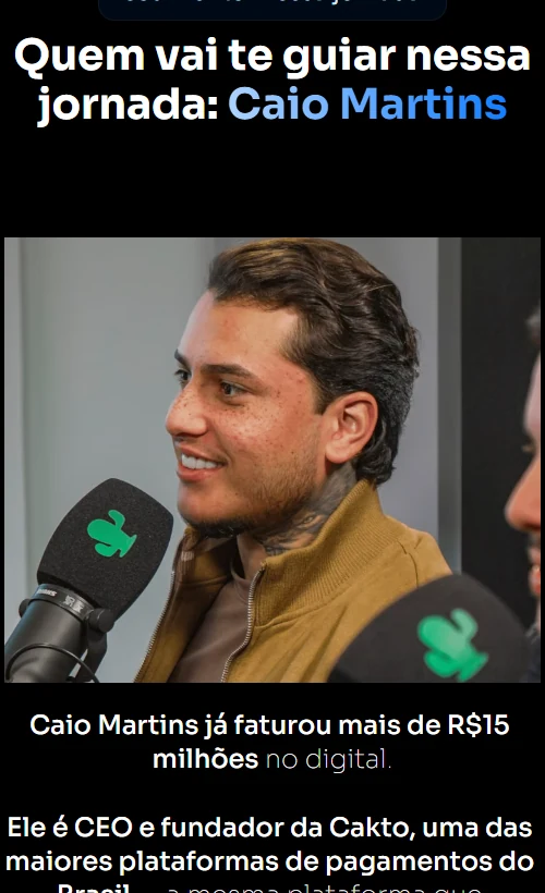 Caio Martins em uma entrevista